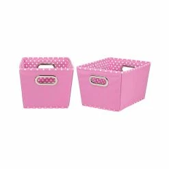 Household Essentials Polypropylene Decorative Storage Bins, Pink, 2/Pk (72-1)