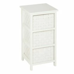 Honey-Can-Do 3-Drawer Woven Fabric Storage Organizer, White