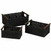 Household Essentials Paper Rope Baskets With Wood Handles, Black (ML-7052) -ORGANIZTIONAL STORAGE Sales unnamed file 1015