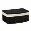 Household Essentials Paper Rope Curved Basket With Lid And Liner, Black (ML-7012) -ORGANIZTIONAL STORAGE Sales unnamed file 1016
