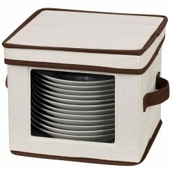 Household Essentials Dessert Plate/Bowl Storage Chest, Natural (532) -ORGANIZTIONAL STORAGE Sales unnamed file 1022