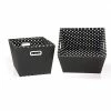Household Essentials Two-Toned Medium Tapered Bin, Black/White, 2/Pack (19KDBLK-1) -ORGANIZTIONAL STORAGE Sales unnamed file 1039