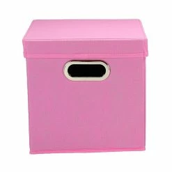 Household Essentials Storage Cubes With Lids, Pink (31-1) 8 Household Essentials Storage Cubes With Lids, Pink (31-1) -ORGANIZTIONAL STORAGE Sales unnamed file 1042