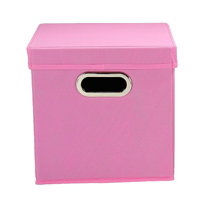 Household Essentials Storage Cubes With Lids, Pink (31-1) 5 Household Essentials Storage Cubes With Lids, Pink (31-1) - Image 3