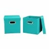 Household Essentials Storage Cubes With Lids, Aqua (36-1) -ORGANIZTIONAL STORAGE Sales unnamed file 1044