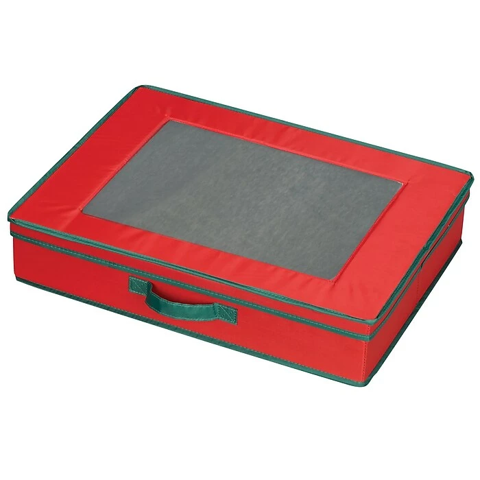 Household Essentials Holiday China Table Top Chest, Red/Green (545RED) 3 Household Essentials Holiday China Table Top Chest, Red/Green (545RED)
