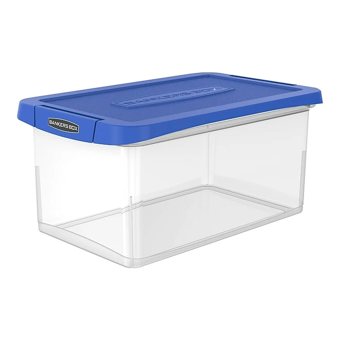 Bankers Box® Bankers Box Heavy-Duty Latch Lid Plastic File Box, Letter Size, Blue/Clear, Each (86101) 3 Bankers Box® Bankers Box Heavy-Duty Latch Lid Plastic File Box, Letter Size, Blue/Clear, Each (86101)