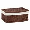 Household Essentials Paper Rope Curved Basket With Lid And Liner, Stained (ML-7010) -ORGANIZTIONAL STORAGE Sales unnamed file 1055