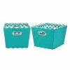 Household Essentials Medium Decorative Storage Bins, Aqua & Chevron (90-1) 1 Household Essentials Medium Decorative Storage Bins, Aqua & Chevron (90-1) -ORGANIZTIONAL STORAGE Sales unnamed file 1065