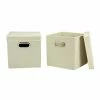 Household Essentials Storage Cubes With Lids, Natural (39-1) 1 Household Essentials Storage Cubes With Lids, Natural (39-1) -ORGANIZTIONAL STORAGE Sales unnamed file 1071