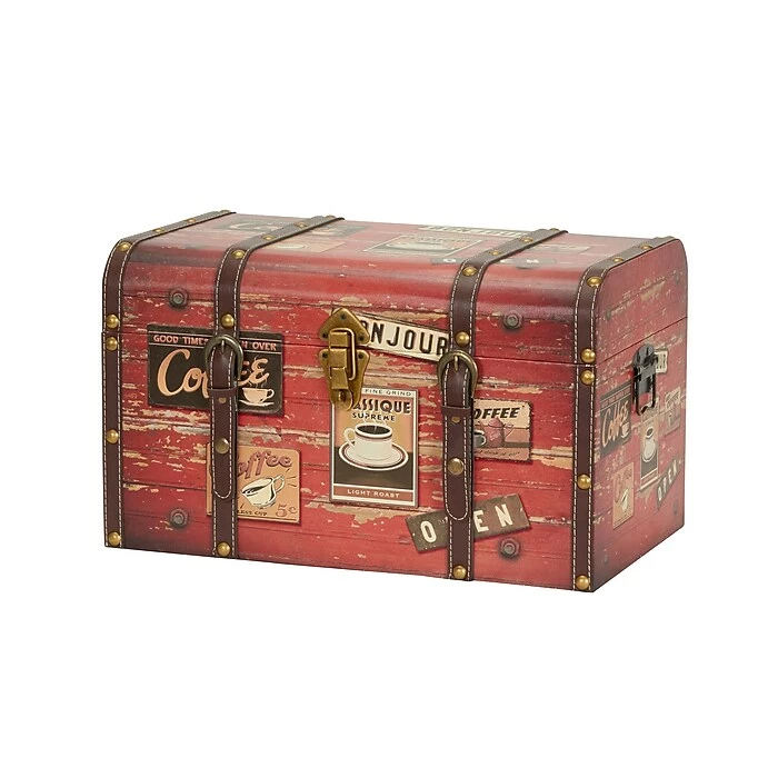 Household Essentials Medium Coffee Shop Decorative Home Storage Trunk (9245-1) 3 Household Essentials Medium Coffee Shop Decorative Home Storage Trunk (9245-1)