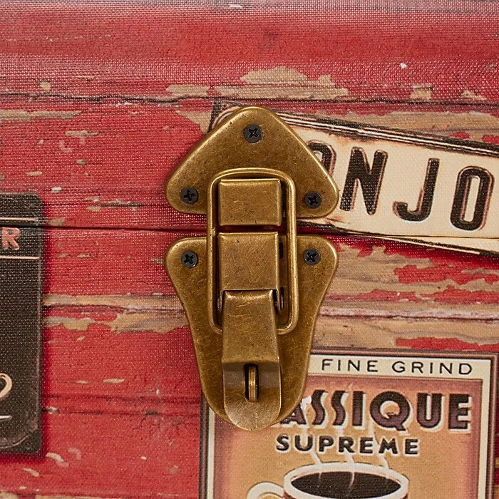 Household Essentials Medium Coffee Shop Decorative Home Storage Trunk (9245-1) 5 Household Essentials Medium Coffee Shop Decorative Home Storage Trunk (9245-1) - Image 3