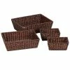 Household Essentials Banana Leaf Bowl, Brown, 4/Set (ML-6695B) 1 Household Essentials Banana Leaf Bowl, Brown, 4/Set (ML-6695B) -ORGANIZTIONAL STORAGE Sales unnamed file 1079