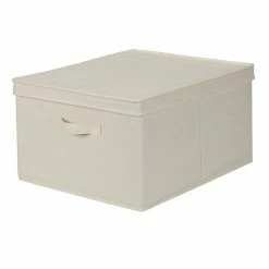 Household Essentials Jumbo Lidded Storage Box, Natural (115)