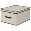 Household Essentials Jumbo Storage Box With Coffee Trim, Natural (515) -ORGANIZTIONAL STORAGE Sales unnamed file 1092