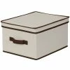 Household Essentials Large Storage Box With Coffee Trim, Natural (513) 2 Household Essentials Large Storage Box With Coffee Trim, Natural (513) -ORGANIZTIONAL STORAGE Sales unnamed file 1102