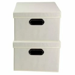 Household Essentials Collapsible Decorative Box With Lid, Natural (10KDNAT-1) -ORGANIZTIONAL STORAGE Sales unnamed file 1115