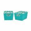 Household Essentials Decorative Storage Bins, Aqua Chevron (70-1) -ORGANIZTIONAL STORAGE Sales unnamed file 1121