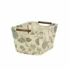 Household Essentials Tapered Storage Bin With Wood Handles, Black Floral (615-1) -ORGANIZTIONAL STORAGE Sales unnamed file 1123