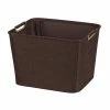 Household Essentials® Medium Storage Bin With Wooden Handle, Coffee Linen (601) 1 Household Essentials® Medium Storage Bin With Wooden Handle, Coffee Linen (601) -ORGANIZTIONAL STORAGE Sales unnamed file 1124