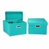 Household Essentials KD Hard-Side Nested Box With Lid, Aqua (10KDAQU-1) -ORGANIZTIONAL STORAGE Sales unnamed file 1125