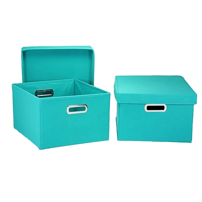 Household Essentials KD Hard-Side Nested Box With Lid, Aqua (10KDAQU-1) 3 Household Essentials KD Hard-Side Nested Box With Lid, Aqua (10KDAQU-1)