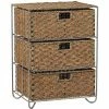 Household Essentials Woven Seagrass And Rattan Storage Unit Side Table With 3 Drawers, Brown/Tan (ML-5715) 2 Household Essentials Woven Seagrass And Rattan Storage Unit Side Table With 3 Drawers, Brown/Tan (ML-5715) -ORGANIZTIONAL STORAGE Sales unnamed file 1126