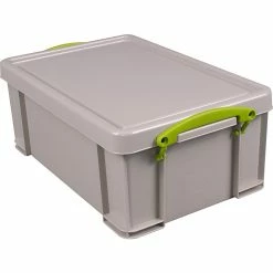 Really Useful Box 9.51 Qt. Latch Lid Storage Tote, Dove Gray (9RDG)