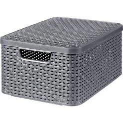 Curver Medium Style Box With Lid, Dark Gray (230722-US)