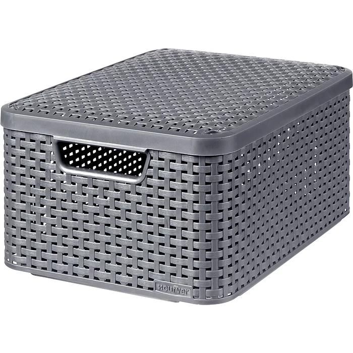 Curver Medium Style Box With Lid, Dark Gray (230722-US) 3 Curver Medium Style Box With Lid, Dark Gray (230722-US)