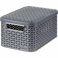 Curver Small Style Box With Lid, Dark Gray (230719-US)