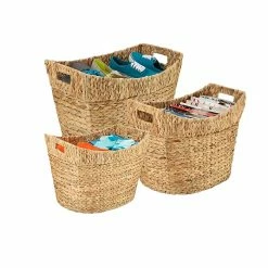 Honey-Can-Do Honey Can Do Tall Water Hyacinth Basket Set (STO-04463) -ORGANIZTIONAL STORAGE Sales unnamed file 1154