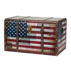 Household Essentials Jumbo Americana Decorative Home Storage Trunk (9203-1)