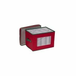 Household Essentials Holiday Stemware Flute Chest, Red/Green (544RED) 9 Household Essentials Holiday Stemware Flute Chest, Red/Green (544RED) -ORGANIZTIONAL STORAGE Sales unnamed file 1164
