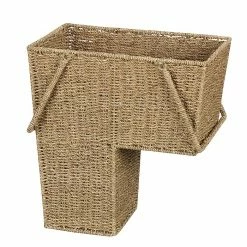 Household Essentials Seagrass Stair Basket With Handles, Natural (ML-5647)
