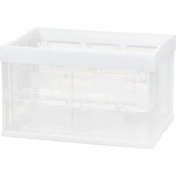 Iris Open Lid Collapsible Storage Crate, Clear (100712)