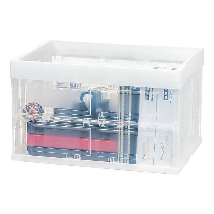 Iris Open Lid Collapsible Storage Crate, Clear (100712) 5 Iris Open Lid Collapsible Storage Crate, Clear (100712) - Image 3