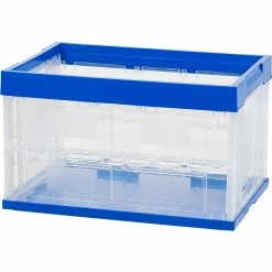 Iris Open Lid Collapsible Storage Crate, Clear/Blue (100711)