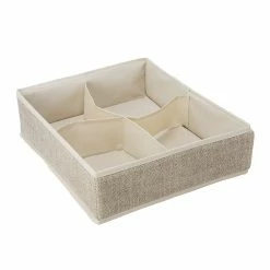 Simplify Drawer Organizer, 4 Compartment, Faux Jute (25515-FEJ)