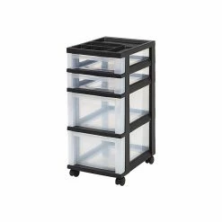Iris 4 Drawers Storage Cart, Black/Clear (116827) 11 Iris 4 Drawers Storage Cart, Black/Clear (116827) -ORGANIZTIONAL STORAGE Sales unnamed file 1241
