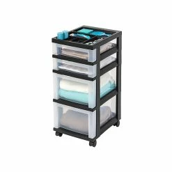 Iris 4 Drawers Storage Cart, Black/Clear (116827) 12 Iris 4 Drawers Storage Cart, Black/Clear (116827) -ORGANIZTIONAL STORAGE Sales unnamed file 1242