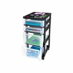 Iris 4 Drawers Storage Cart, Black/Clear (116827) 13 Iris 4 Drawers Storage Cart, Black/Clear (116827) -ORGANIZTIONAL STORAGE Sales unnamed file 1243