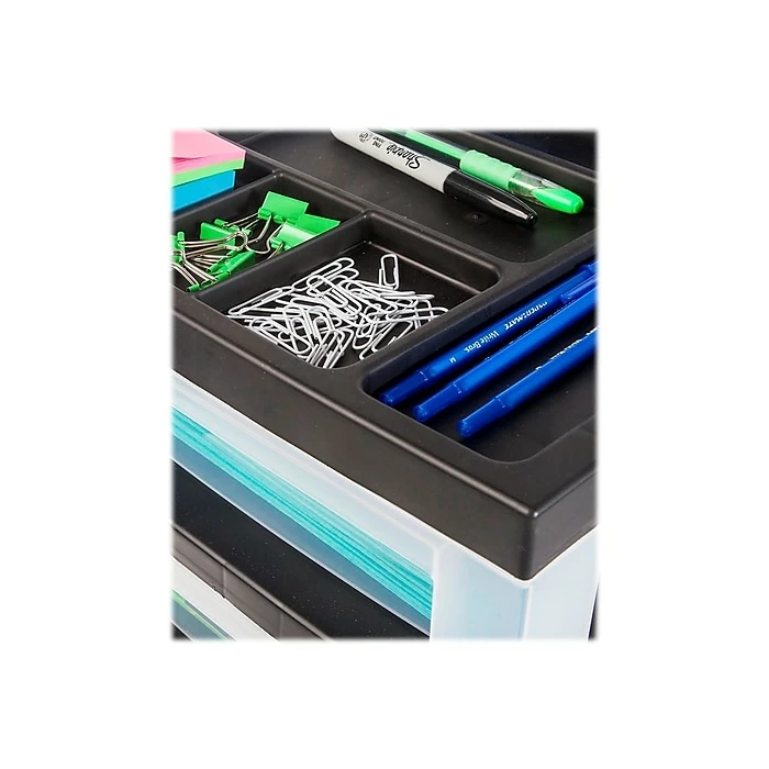 Iris 4 Drawers Storage Cart, Black/Clear (116827) 7 Iris 4 Drawers Storage Cart, Black/Clear (116827) - Image 5