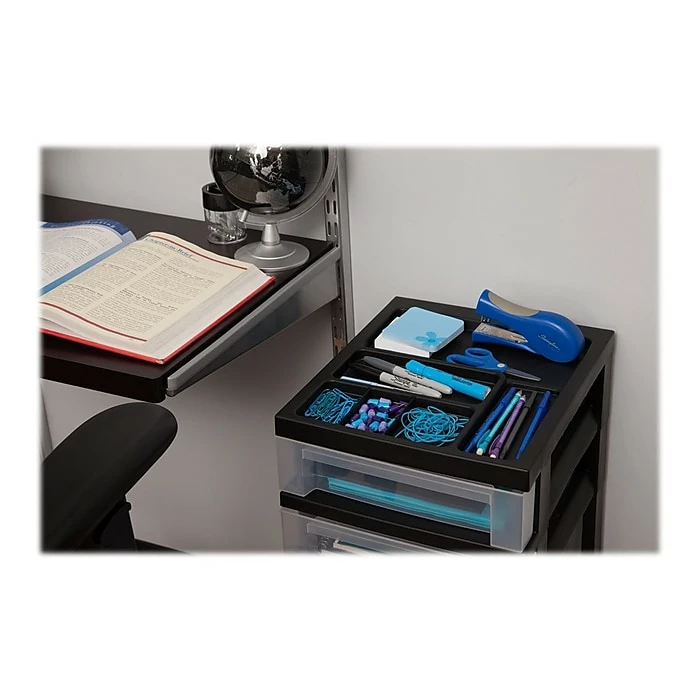 Iris 4 Drawers Storage Cart, Black/Clear (116827) 9 Iris 4 Drawers Storage Cart, Black/Clear (116827) - Image 7