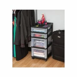 Iris 4 Drawers Storage Cart, Black/Clear (116827) 17 Iris 4 Drawers Storage Cart, Black/Clear (116827) -ORGANIZTIONAL STORAGE Sales unnamed file 1247