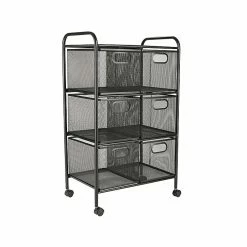 Mind Reader 6-Drawer Office Utility Cart, Black (6DRMESH-BLK)