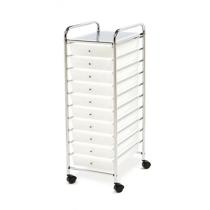 Seville Classics 10-Drawer Organizer Cart, Frosted White (SHE16218WB) 3 Seville Classics 10-Drawer Organizer Cart, Frosted White (SHE16218WB)