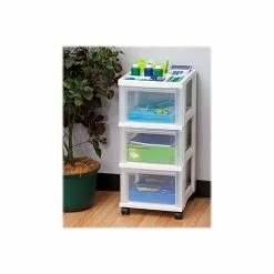 Iris 3 Drawers Standalone Storage, White, 2/Carton (116836) -ORGANIZTIONAL STORAGE Sales unnamed file 1269