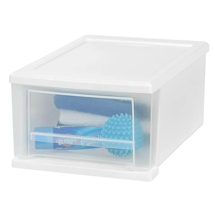 IRIS Small 1 Drawer Stackable Storage, White, 4/Carton (129800) 5 IRIS Small 1 Drawer Stackable Storage, White, 4/Carton (129800) - Image 3