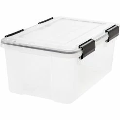 Iris WEATHERTIGHT 19 Qt. Latch Lid Storage Boxes, Clear, 6/Carton (110380)